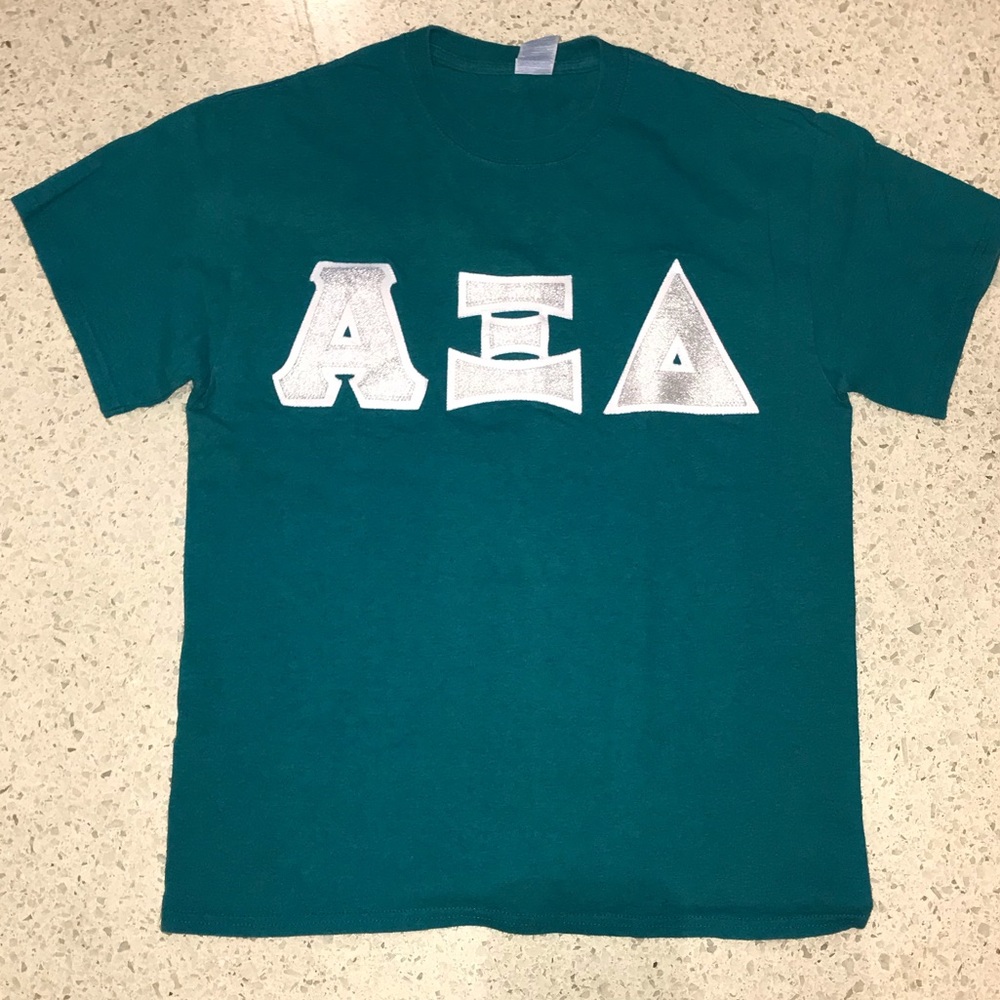 Alpha Xi Delta stitched letters